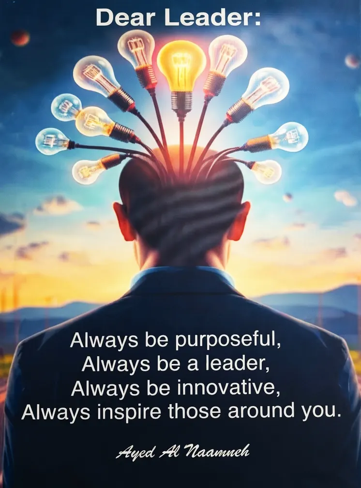 Ayed Al Naamneh - Leadership Quote: Always be purposeful, Always be a leader, Always be innovative, Always inspire those around you
